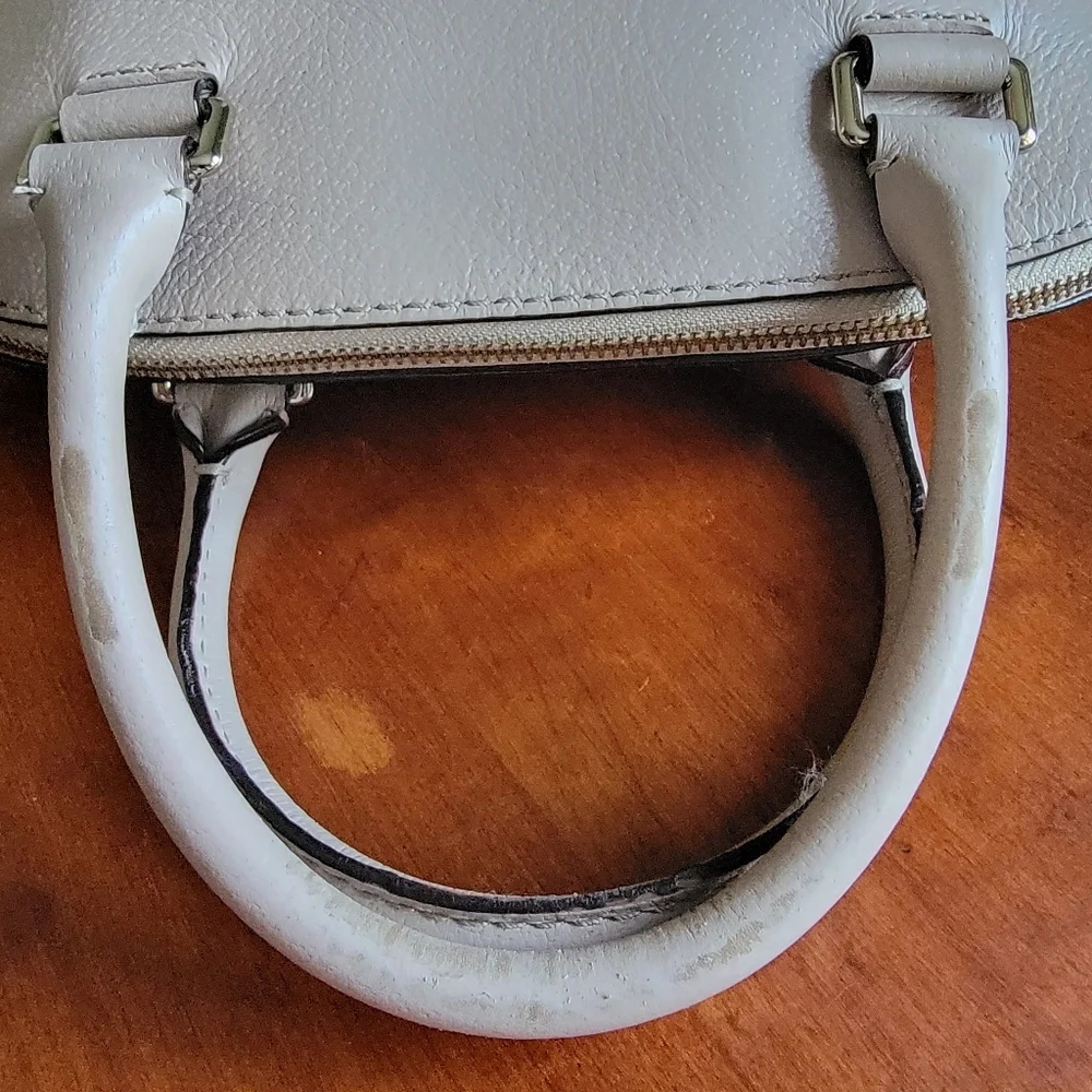 Kate Spade Grove Street Carli Pebbled Leather Dome Satchel Taupe Beige